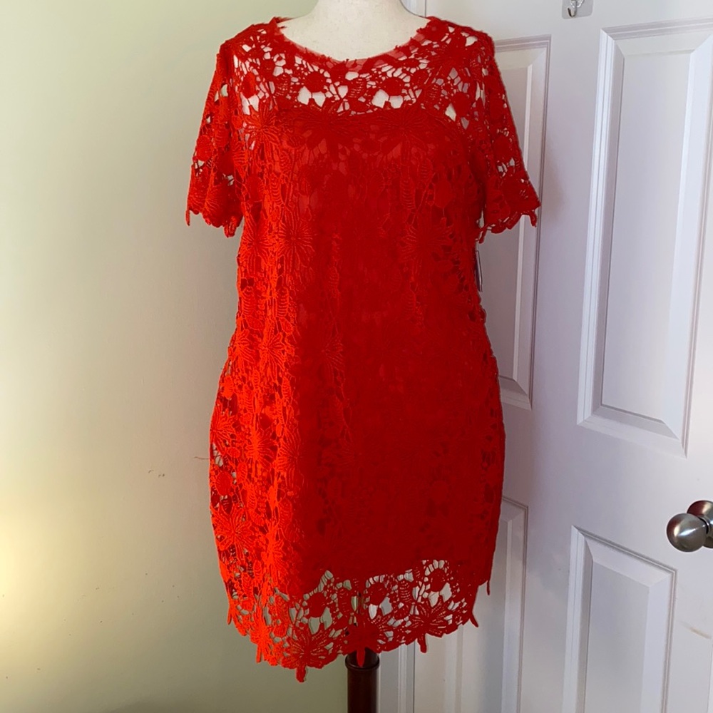 JustFab Red Lace Dress